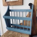 Väggkorg trä blåmålad