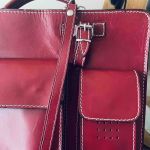 Läderväska retro röd