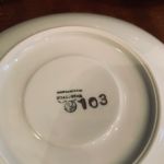 Set med 5 koppar och fat