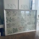 Stor bricka - torkade blommor under glas