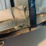 Metallställ m glasinsatser - fr 1928.