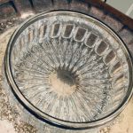 Kristallskål m nysilverkant