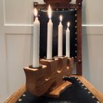 Maffig adventsljusstak trä