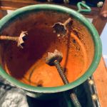 Julgransfot metall gammeldags