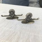 Paret smörknivhållare Art Deco