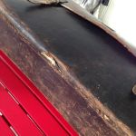 Antik sliten läderväska