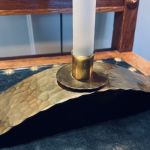 Ljusstake hamrad mässing för tre ljus