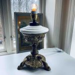 Bordslampa malm glas
