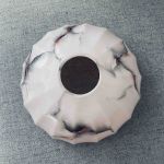 Set med 3 st rosafärgade glaskupor