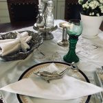 Linneservetter - blommiga - set med 4 st - 50*50 cm