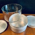 Metallburk m glasinsats