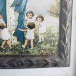 Kartongtryck med reliefram - i modern vit ram - Maria och Jesus