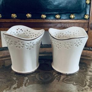 Paret ljuslyktor keramik