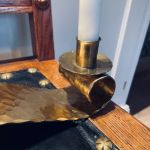 Ljusstake hamrad mässing för tre ljus