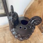 Keramikvas Rosa Ljung Tupp brunlaserad