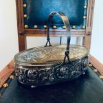 Korg nysilver med glasinsats