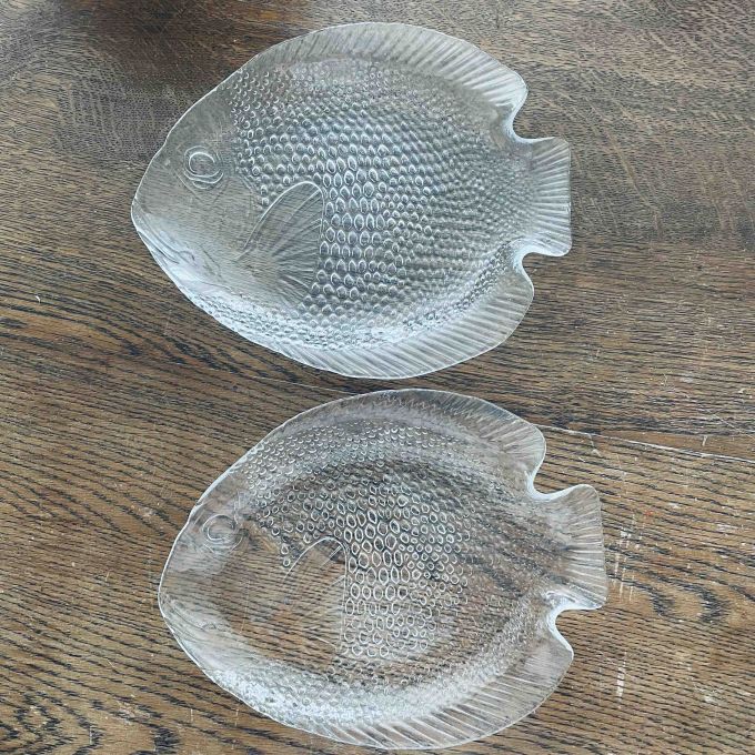 Paret glastallrikar ARCOROC Fisk