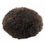 Lammskinnskudde Långhårig Lockig Rund 40 cm