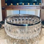 Kristallskål m nysilverkant