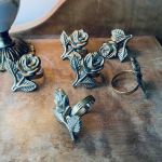 Set med 6 servetthållare mässing