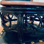 Äldre fat och träställning