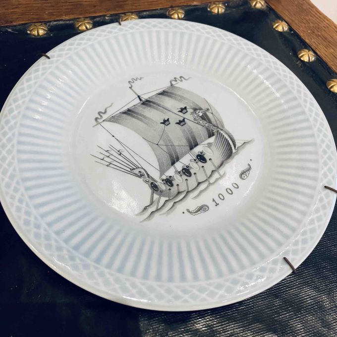 Tallrik Rörstrand Vikingaskepp 1000