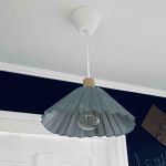 Taklampa plisserad metall - ny textilsladd