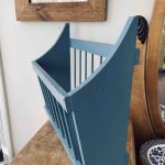 Väggkorg trä blåmålad