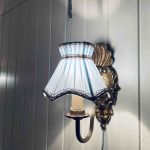 Paret lampettskärmar blå siden