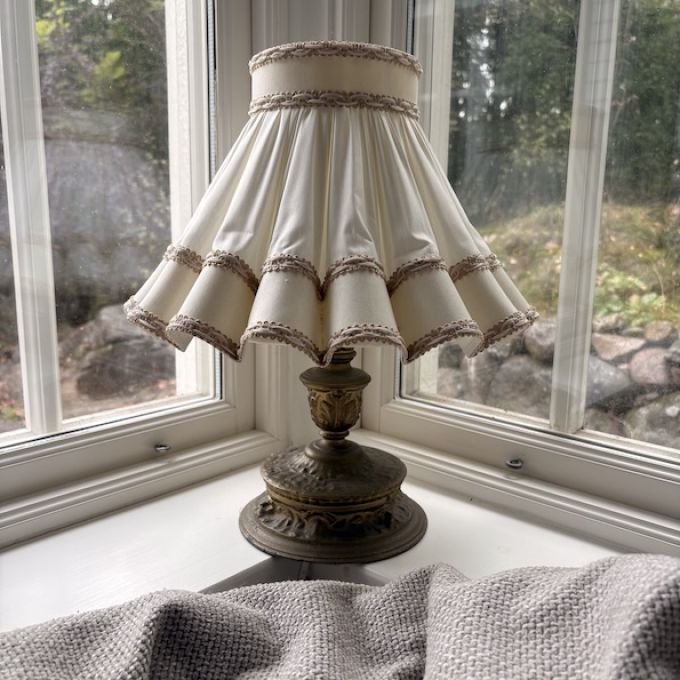 Lampskärm Crèmevit Vågig Fodrad