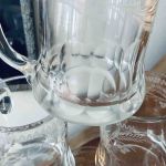 Set med 7 antika glasbägare etsade