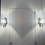 Paret lampettskärmar blå siden