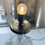 Lampfot glas mässing