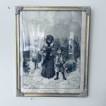 Metallram m äldre tidningsurklipp - Jultorget i Kristiania