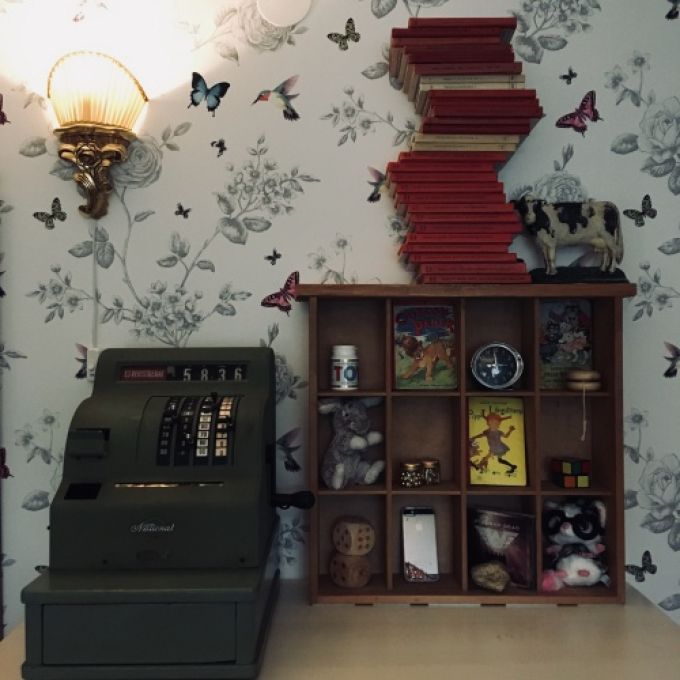 Trälåda med många fack