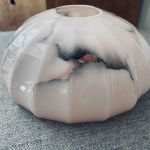 Set med 3 st rosafärgade glaskupor