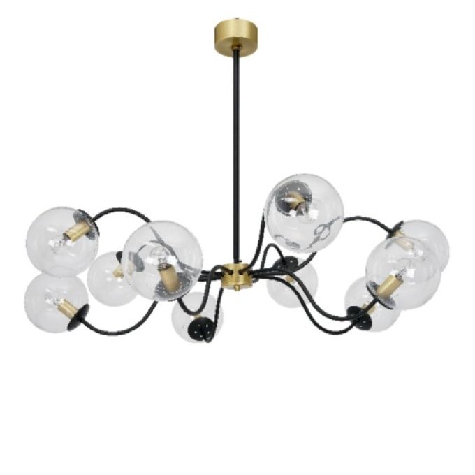 Octopus Svart Mässing med transparenta kupor