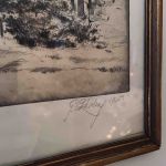 Äldre tavla Ytterby Kyrkoruin - Eget tryck fr 1925