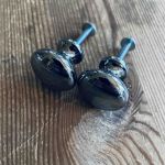 Set med 2 runda kromfärgade