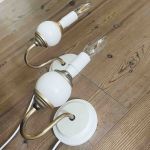 Paret lampetter trä vit guld - ny el