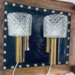 Paret vägglampor mässing glas 60-tal