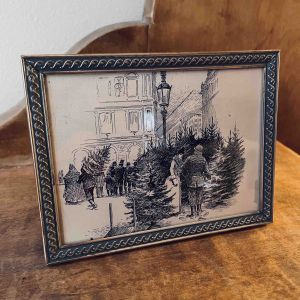 Ram dekorativ – motiv "Julgransförsäljning Stortorget Gamla Stan"