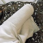 Linneservetter - rutiga - set med 4 st - 54*54 cm