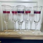 Set med 5 champagneglas