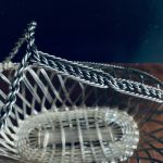 Flaskhållare virade metalltrådar