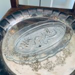 Ovalt glasfat art deco