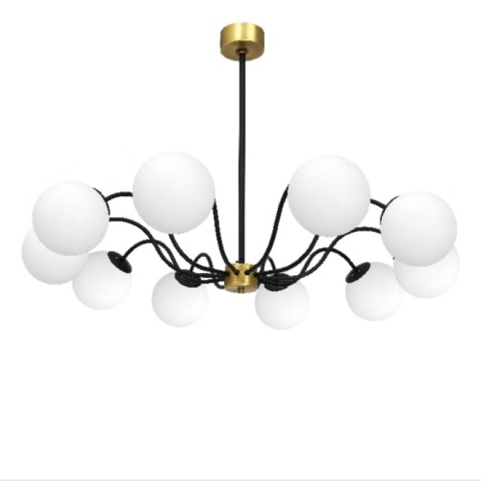 Serenety Svart Mässing med opalglaskupor