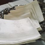 Linneservetter - blommiga - set med 5 st - 50*50 cm