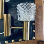 Paret vägglampor mässing glas 60-tal