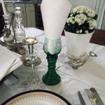 Linneservetter - blommiga - set med 5 st - 38*38 cm